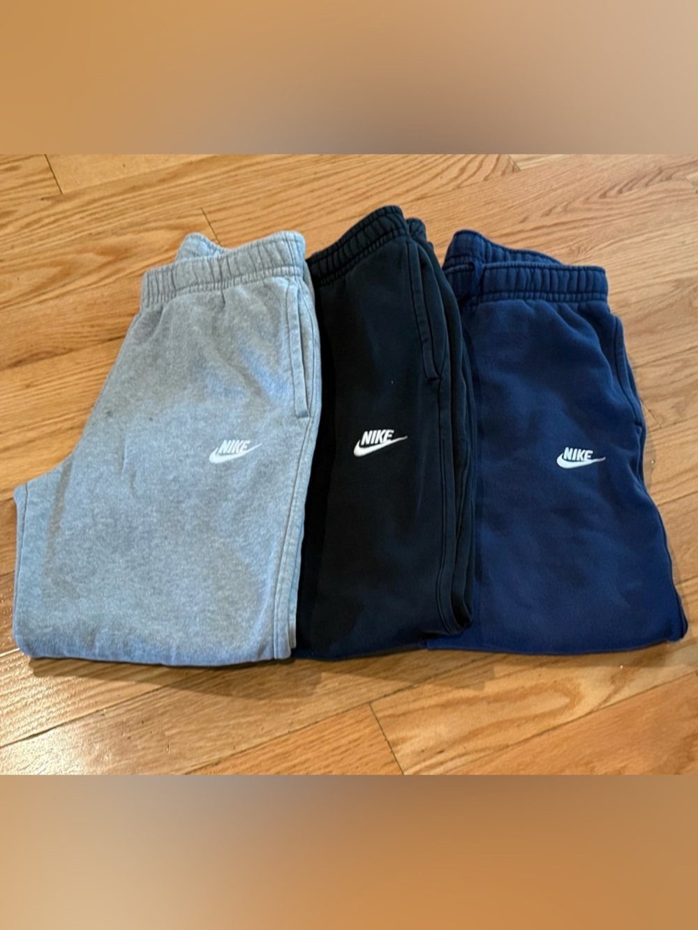 Nike sweat pants men’s small 3 pair gray, black, blue